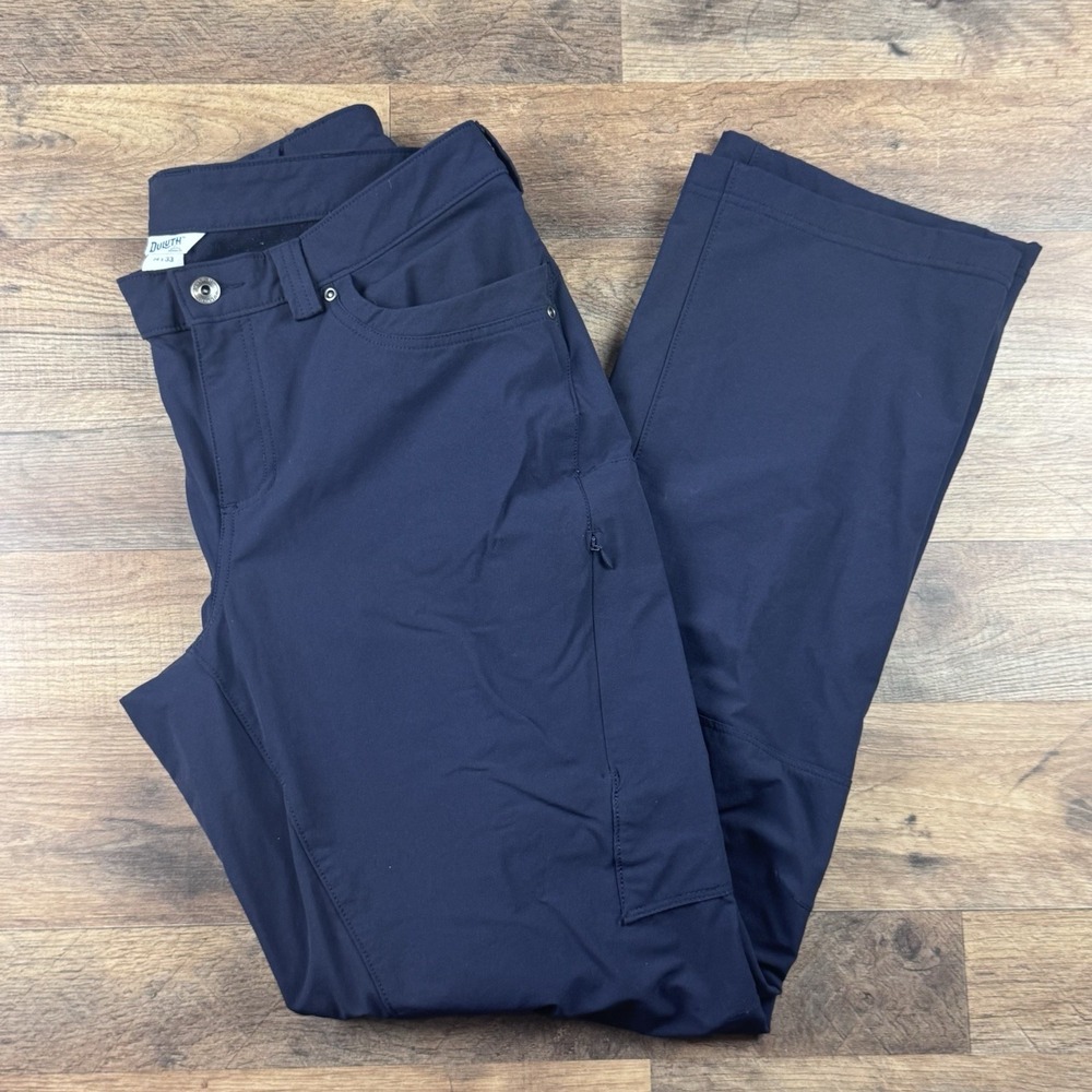Duluth Trading Womens Stretch Nylon Outdoor Hiking Work Pants Navy 14 X 33